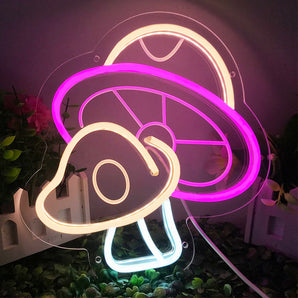 Mocsicka Mushroom Shape LED Neon Sign for Birthday Party Decoration