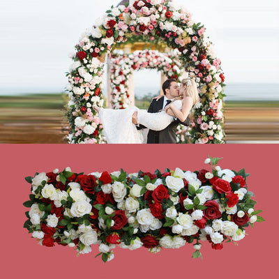 Mocsicka 35x100cm Wedding Fabric Artificial Flower Wall Party Decor