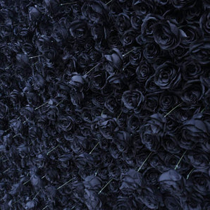 Mocsicka Wedding Black Rose Fabric Artificial Flower Wall Birthday Party Decor