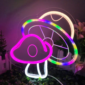 Mocsicka Mushroom Shape LED Neon Sign for Birthday Party Decoration