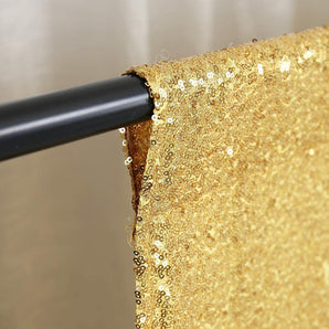 Mocsicka 2ftx8ft Sequin Glitter Fabric Gold Drapes Backdrop Curtain