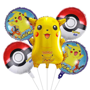 Mocsicka Pok3mon Pikachu Foil Balloon Accessories- Giant 5Pcs