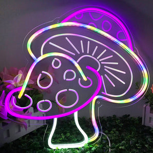 Mocsicka Big Mushroom Shape LED Neon Sign for Birthday Party Decoration