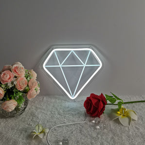 Mocsicka Diamond and Heart Neon Sign for Proposal Wedding Party Decoration