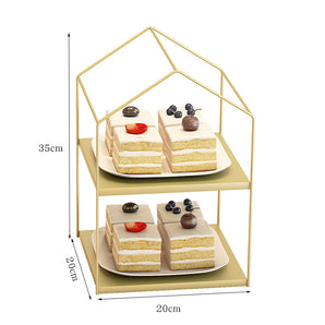 Mocsicka Golden Double Storey House High-end Cake Decorating Tray