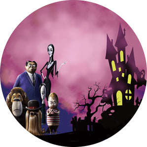 Mocsicka Wednesday The Addams Family Birthday Party Round Cover Backdrop