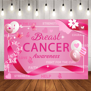Mocsicka Pink Ribbon Breast Cancer Awareness Party Backdrop