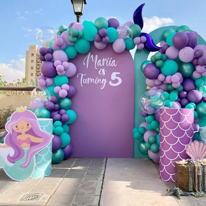 Mocsicka Double-printed Mermaid Theme Purple Chiara Cover Backdrop-Mocsicka Party