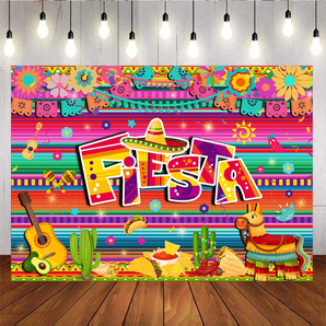 Mocsicka Summer Fiesta Mexican Theme Party Photography Backdrop Banner