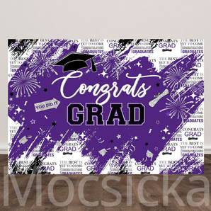 Mocsicka "Glam Purple Grad Elements" for Graduation Celebration Backdrop