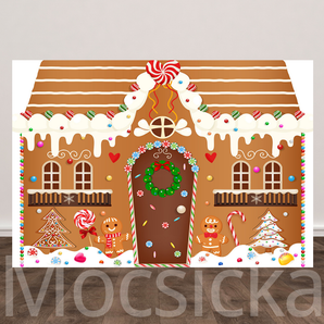 Mocsicka Gingerbread House for Christmas Backdrop
