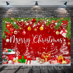 Mocsicka Merry Christmas Backdrop for Christmas