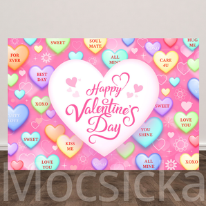 Mocsicka 'Candy Heart Sweetness' Backdrop for Valentine's Day