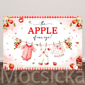 Mocsicka "The Apple of Our Eye" Apple for Baby Shower Backdrop