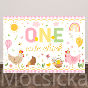 Mocsicka "One Cute Chick" Farm Animal - Themed for One Birthday