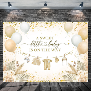 Mocsicka "A Sweet Little Baby Is On The Way" Baby Shower Backdrop