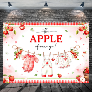Mocsicka "The Apple of Our Eye" Apple for Baby Shower Backdrop