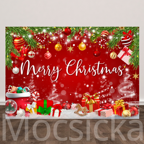 Mocsicka Merry Christmas Backdrop for Christmas