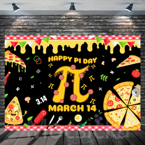 Mocsicka "Happy Pi Day March 14" Pizza - Themed Backdrop