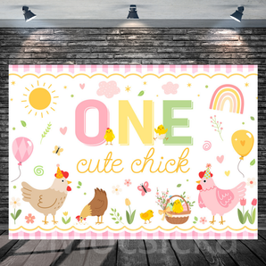 Mocsicka "One Cute Chick" Farm Animal - Themed for One Birthday