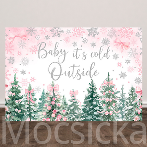 Mocsicka "Baby It's Cold Outside" Winter - for Baby Backdrop