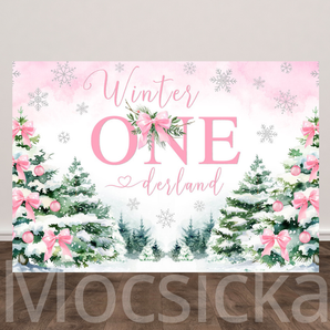 Mocsicka "Winter ONE derland" Winter - Themed 1st Birthday Backdrop