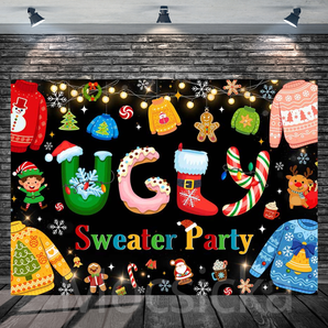 Mocsicka "Ugly Sweater Party" For Christmas Backdrop
