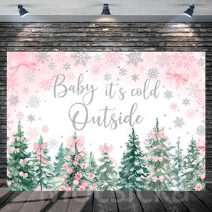 Mocsicka "Baby It's Cold Outside" Winter - for Baby Backdrop