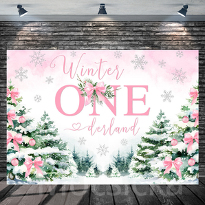 Mocsicka "Winter ONE derland" Winter - Themed 1st Birthday Backdrop