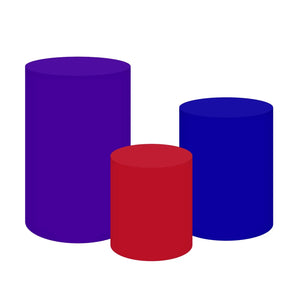 Mocsicka Dark Purple Red Blue Cotton Fabric 3pcs Cylinder Cover
