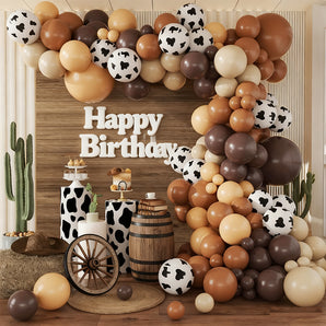 Mocsicka 131 Pcs Cow Balloon Arch Kit – Farm Animal Party Decor