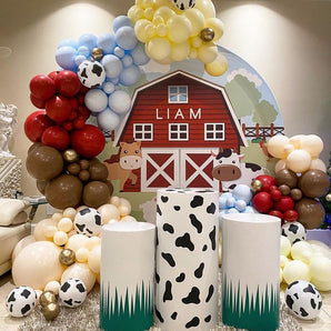 Mocsicka Farm Them Round cover and Cylinder Cover Kit for Birthdya Party Decoration