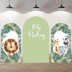 Mocsicka Wild Animals Oh Baby Double-printed Chiara Arch Cover Backdrop