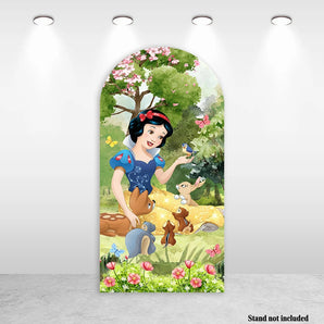 Mocsicka Princess Snow White Double-printed Arch Cover Backdrop for Party Decoration