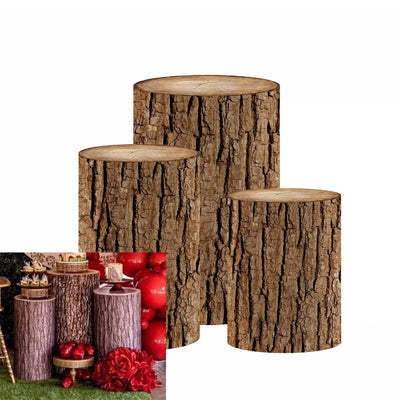 Mocsicka 3pcs/set Cotton Wooden Cylinder Covers for Party Decoration-Mocsicka Party
