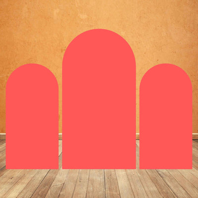 Mocsicka Coral Red Double-printed Chiara Cover Backdrop for Party Decoration