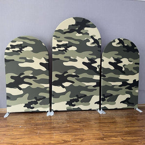 Mocsicka Jungle Green Theme Double-printed Chiara Cover Backdrop for Birthday Party Decoration-Mocsicka Party