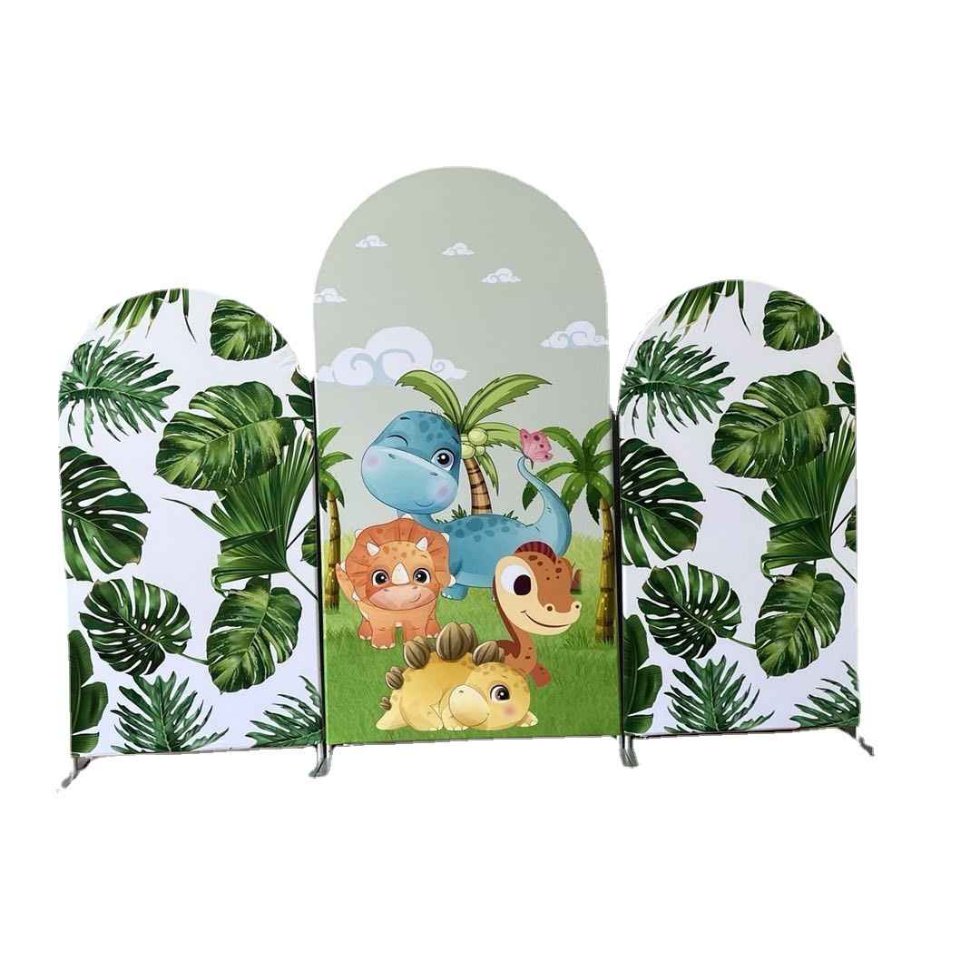 Mocsicka Baby Dinosaur Double-printed Chiara Cover Backdrop for Baby Shower Party-Mocsicka Party