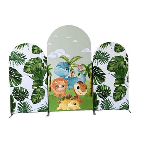 Mocsicka Baby Dinosaur Double-printed Chiara Cover Backdrop for Baby Shower Party-Mocsicka Party
