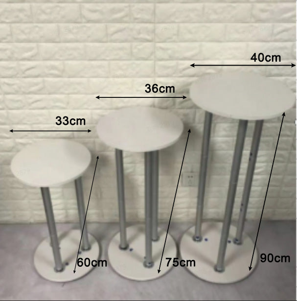 Flash Sale Mocsicka Aluminum allo 3 pcs Colapsible Cylinders Pillar Stand Rack For Theme Party Decoration-Mocsicka Party