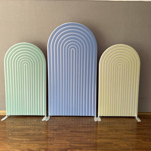 Mocsicka Green Blue Yellow Collocation Double-printed Chiara Cover Backdrop for Party Decoration-Mocsicka Party