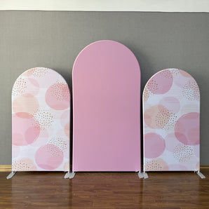 Mocsicka Pink And Polka Dot Shape Double-printed Chiara Cover Backdrop for Party Decoration-Mocsicka Party