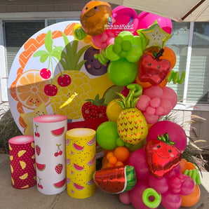 Mocsicka Colorful Fruit Party Round cover and Cylinder Cover Kit for Party Decoration