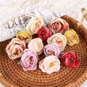 Mocsicka 30pcs 3cm Wedding Decoration Artificial Silk Rose Flower Heads Accessories
