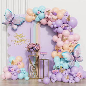 Mocsicka 148pcs Butterfly Theme Balloon Arch Set for Party Decoration