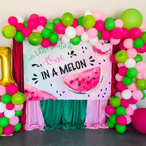 Mocsicka Our Little Sweetie is One Background Watermelon 1st Birthday Party Backdrops
