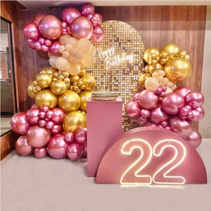 Mocsicka Glitter Golden Birthday Party Double-printed Arch Cover Backdrop