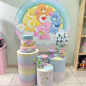 Mocsicka Care Bears Happy Birthday Round cover and Cylinder Cover Kit for Party Decoration-Mocsicka Party