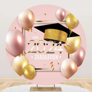 Mocsicka Class of 2024 Graduation Party Round Backdrop Cover