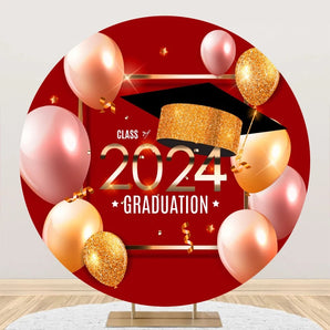 Mocsicka Class of 2024 Graduation Party Round Backdrop Cover